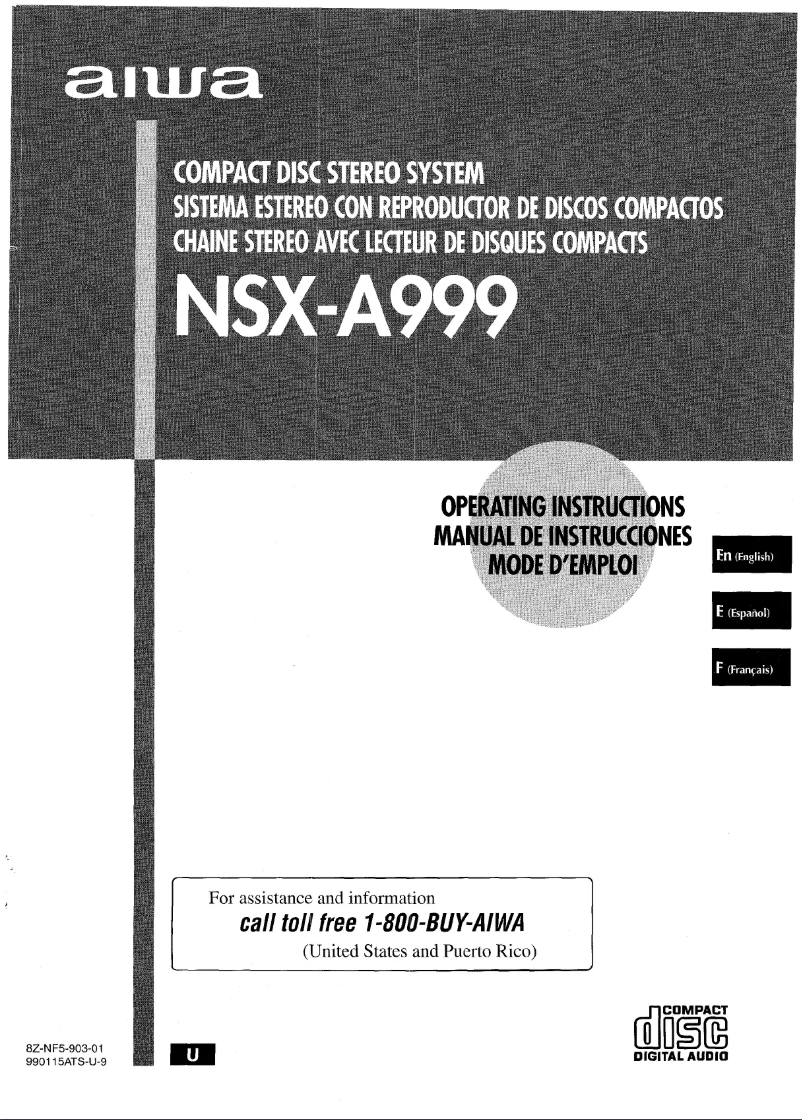Página 1 del manual Manual de usuario Aiwa NSX-A999