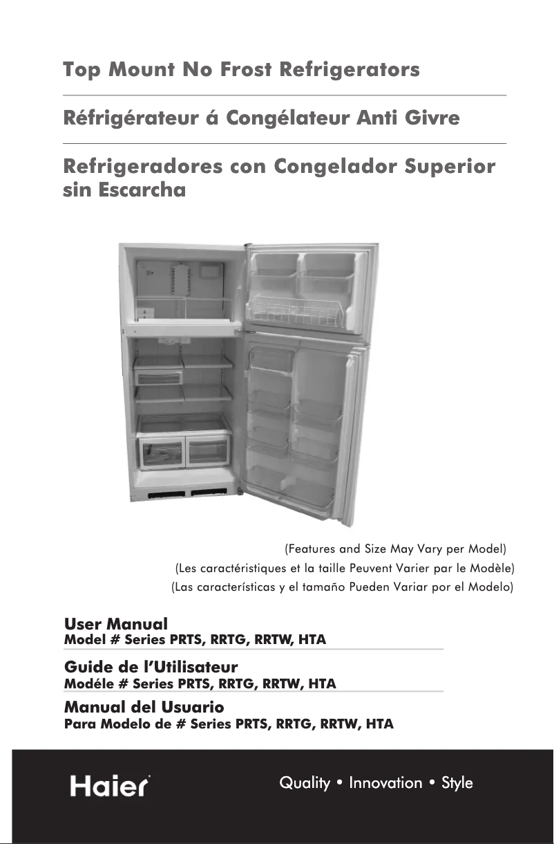 Image de la première page du manuel de l'appareil RRTW18VAAW