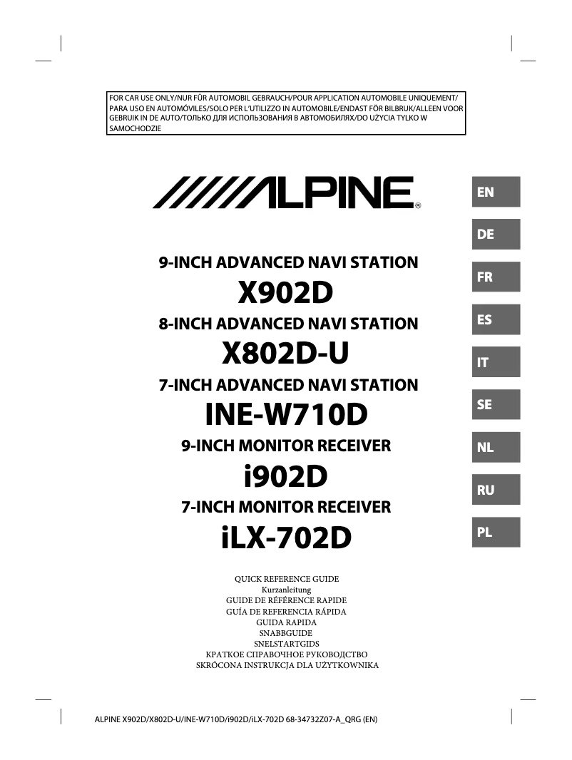 Page n°1 - Manuel utilisateur Alpine ILX-702D