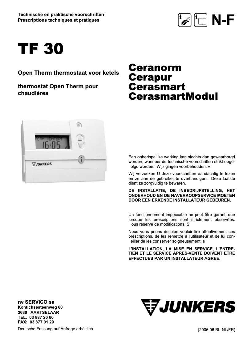 Page 1 de la notice Manuel utilisateur Bosch TF 30