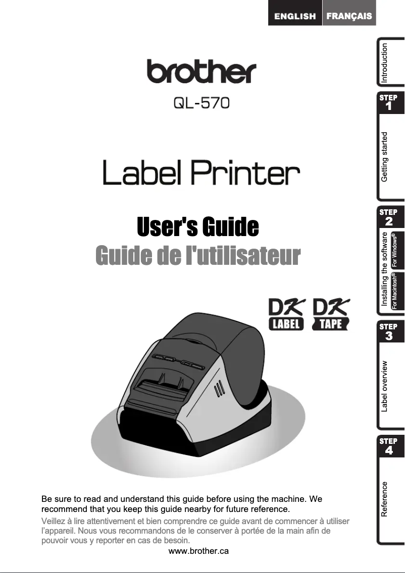 Page n°1 - Manuel utilisateur Brother QL-570