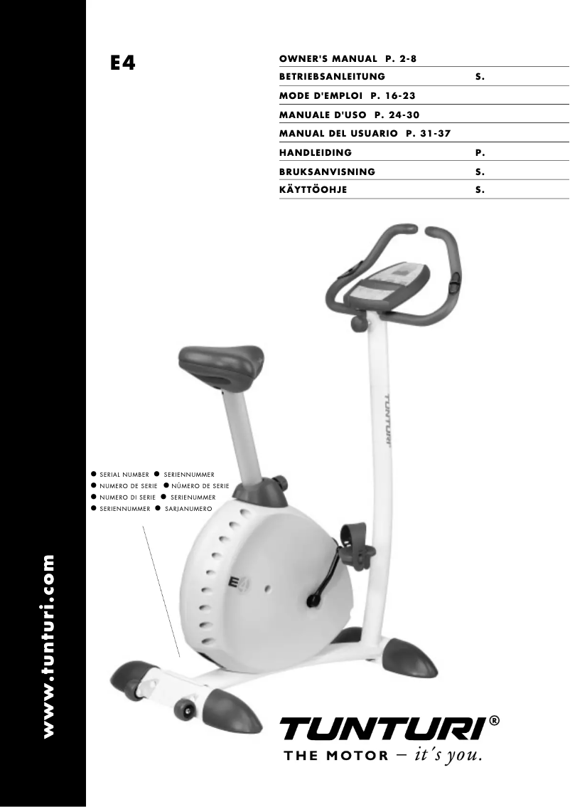 Página 1 del manual Manual de usuario Tunturi E4
