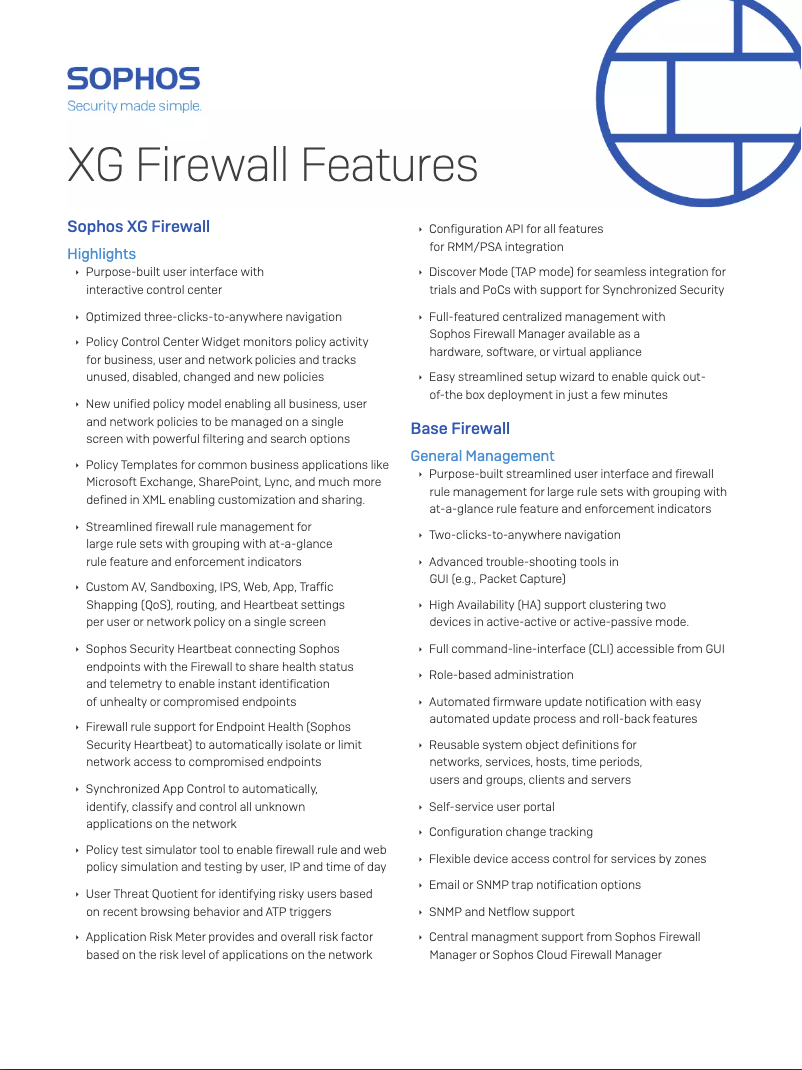 Page 1 de la notice Manuel utilisateur Sophos XN553CTAA