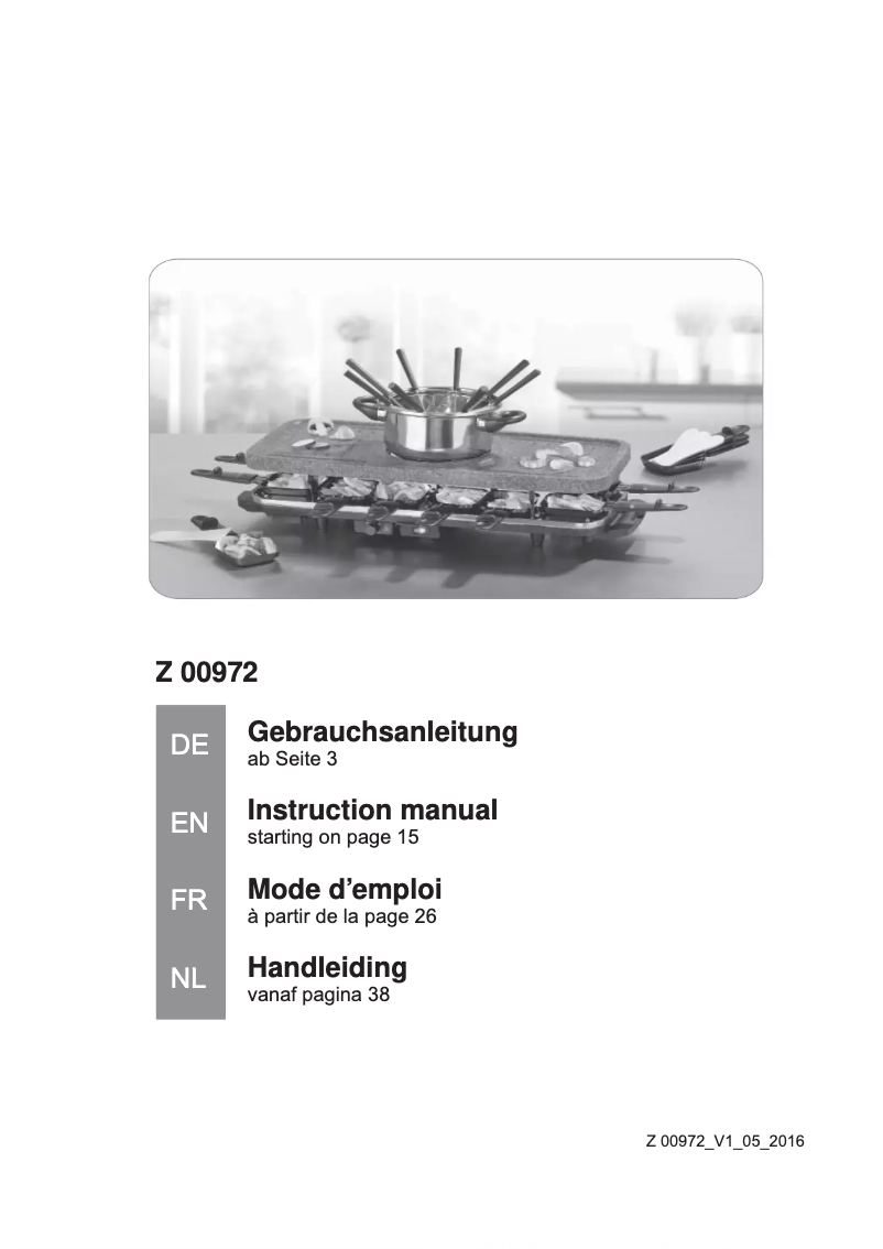 Page 1 de la notice Manuel utilisateur Gourmetmaxx 00972