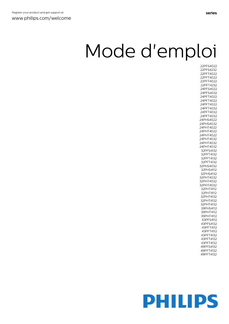 Page n°1 - Manuel utilisateur Philips 4000 series 43PFT4132