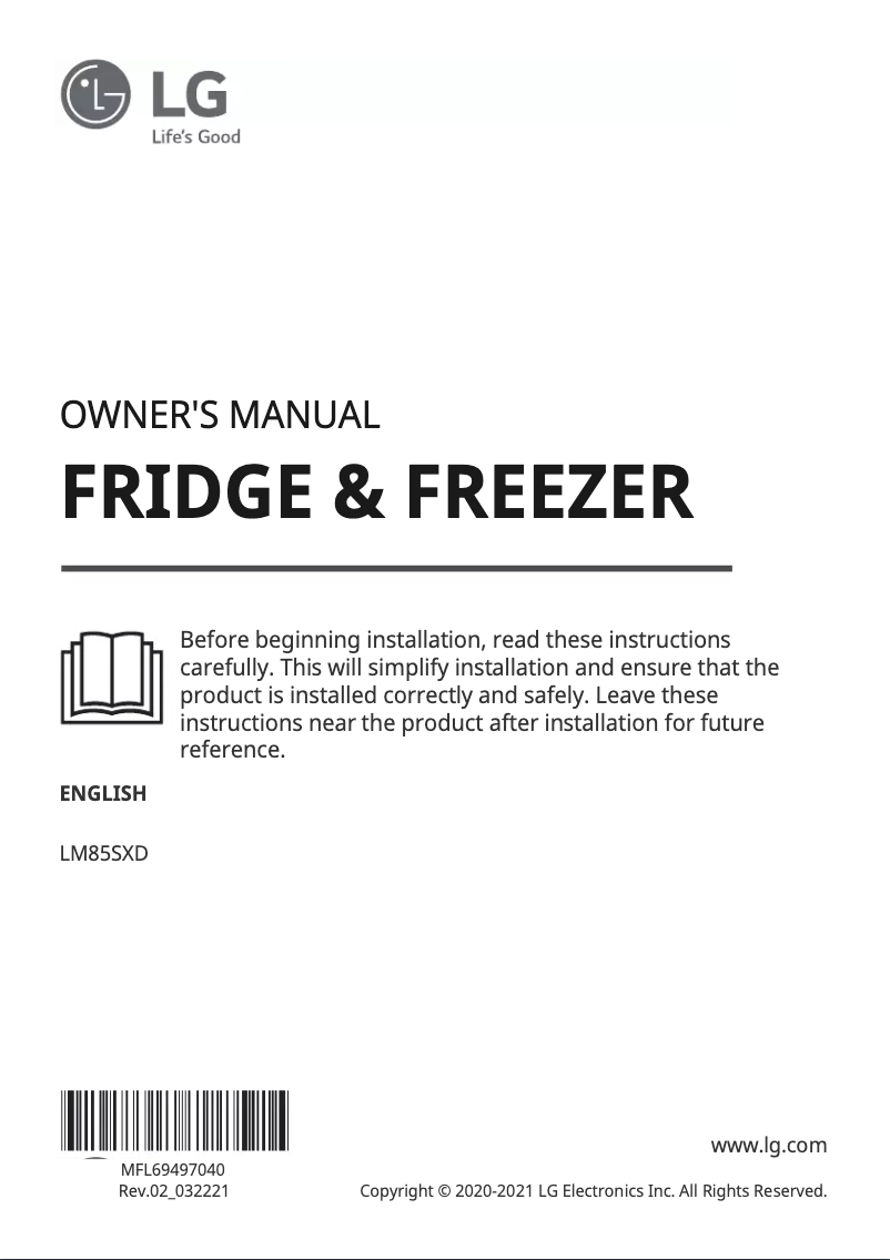 Imagen de la primera página del manual del dispositivo LM85SXD