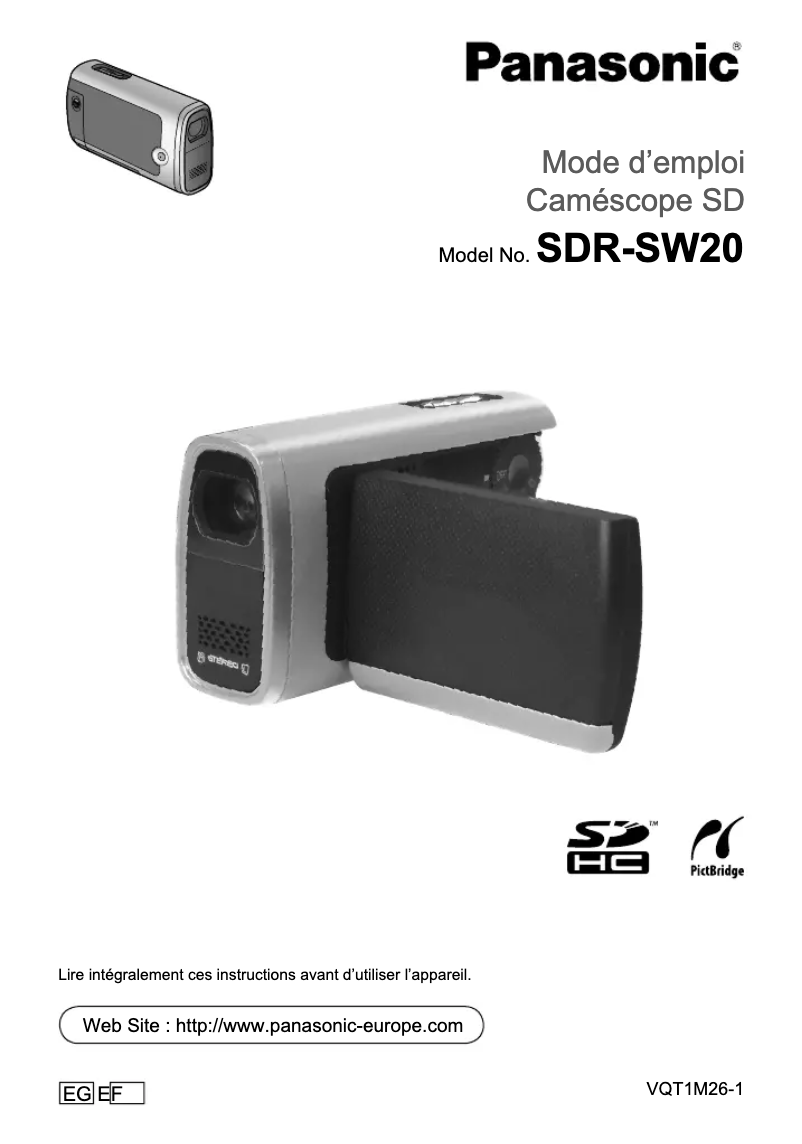 Image de la première page du manuel de l'appareil SDR-SW20