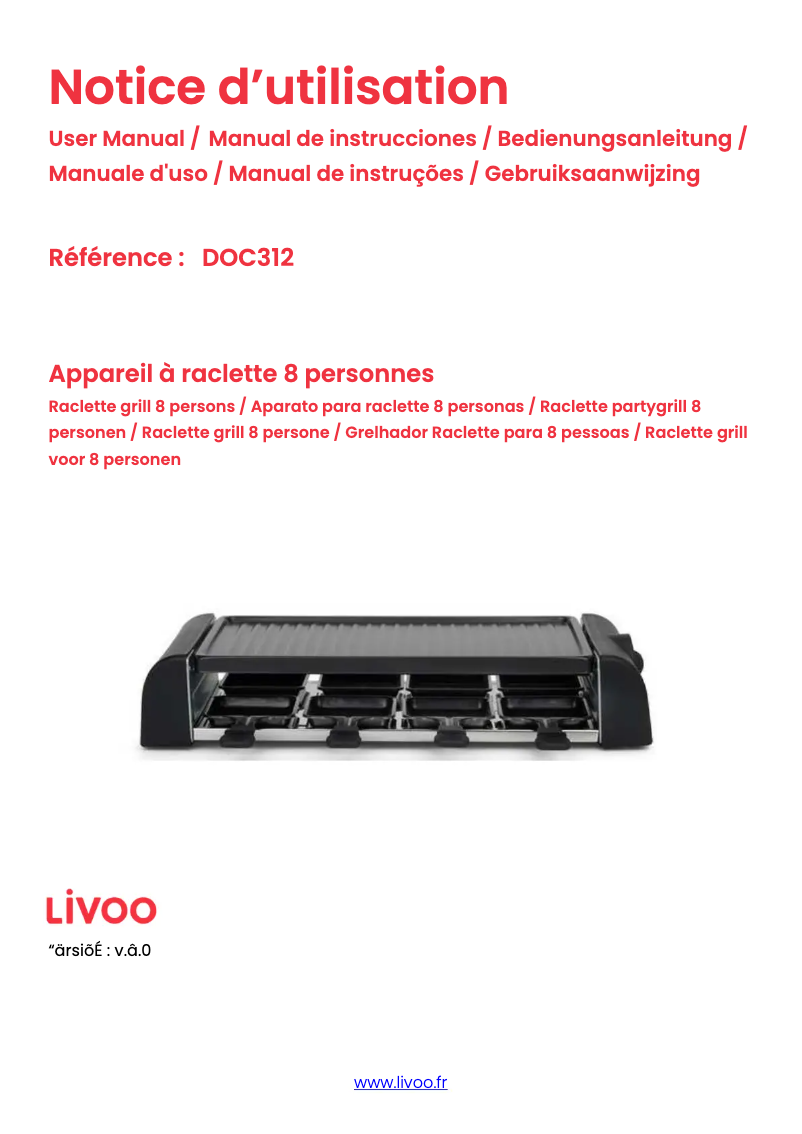 Page 1 de la notice Manuel utilisateur Livoo DOC312