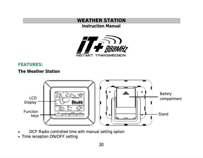 Image de la première page du manuel de l'appareil WS 9273-IT