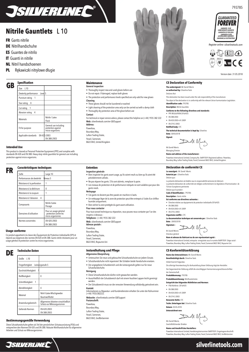 Image de la première page du manuel de l'appareil 793785