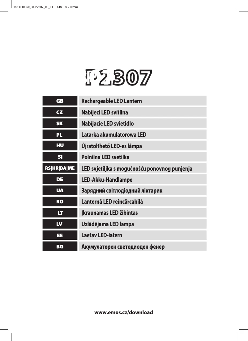 Page 1 de la notice Manuel utilisateur Emos P2307