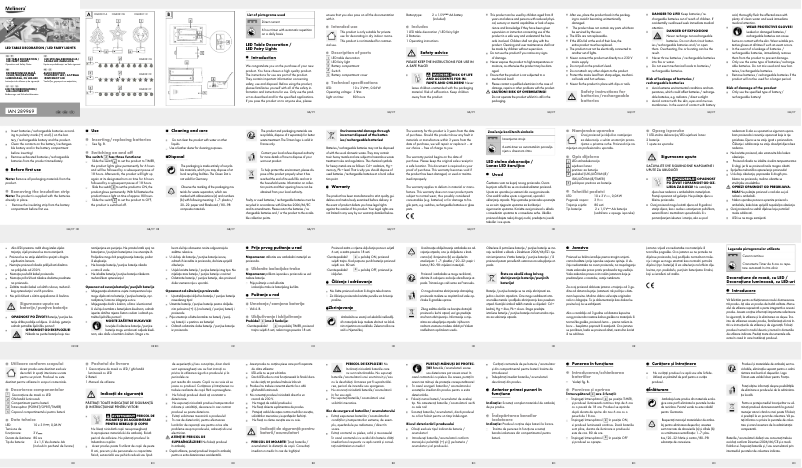 Page 1 de la notice Manuel utilisateur Melinera IAN 289969