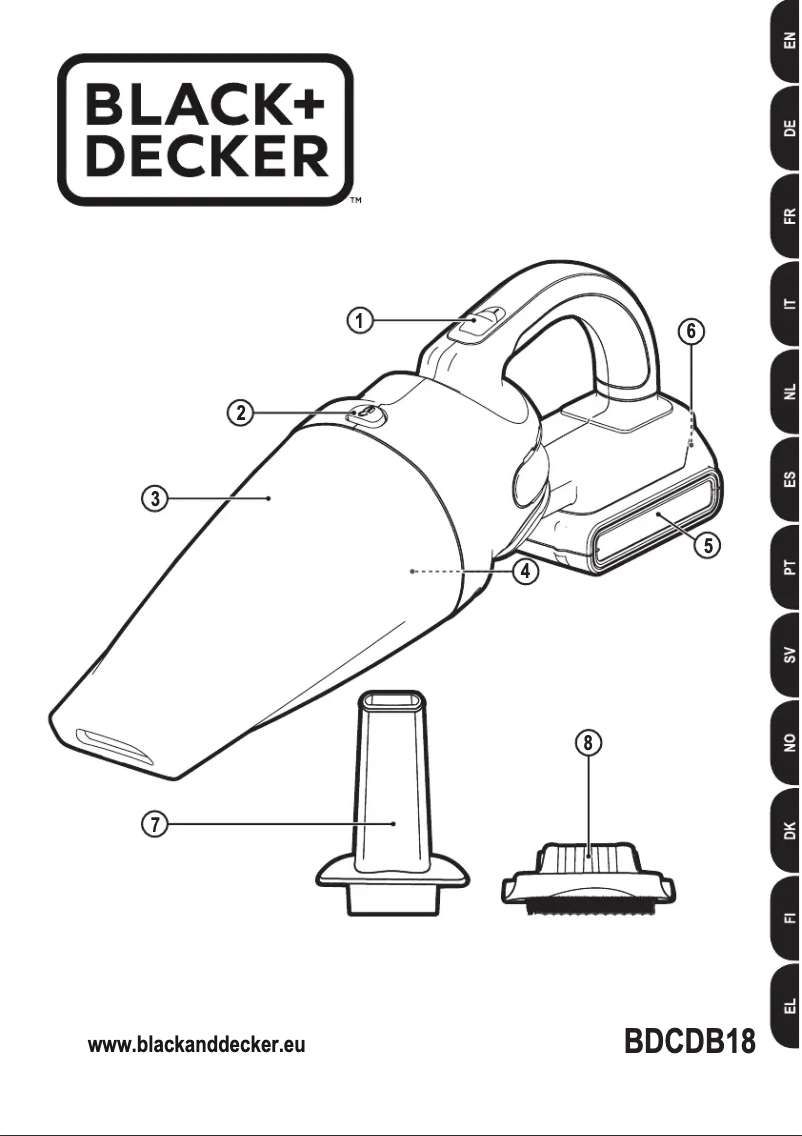 Page 1 de la notice Manuel utilisateur Black & Decker Dustbuster BDCDB18