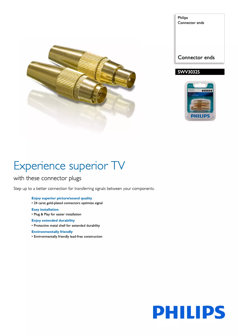 Page 1 de la notice Brochure Philips SWV3032S