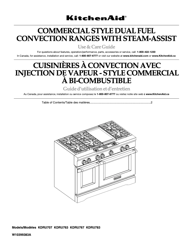 Page n°1 - Manuel utilisateur KitchenAid KDRU767VSS