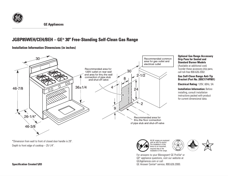 Image de la première page du manuel de l'appareil JGBP85BEHBB