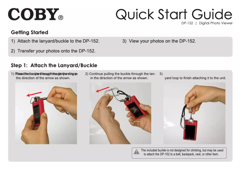 Page n°1 - Manuel utilisateur Coby DP152