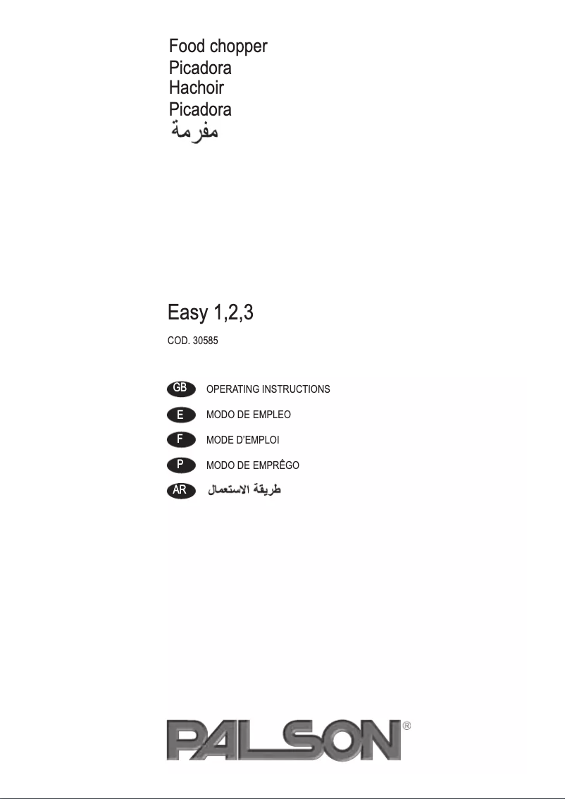 Page 1 de la notice Manuel utilisateur Palson Easy 1,2,3