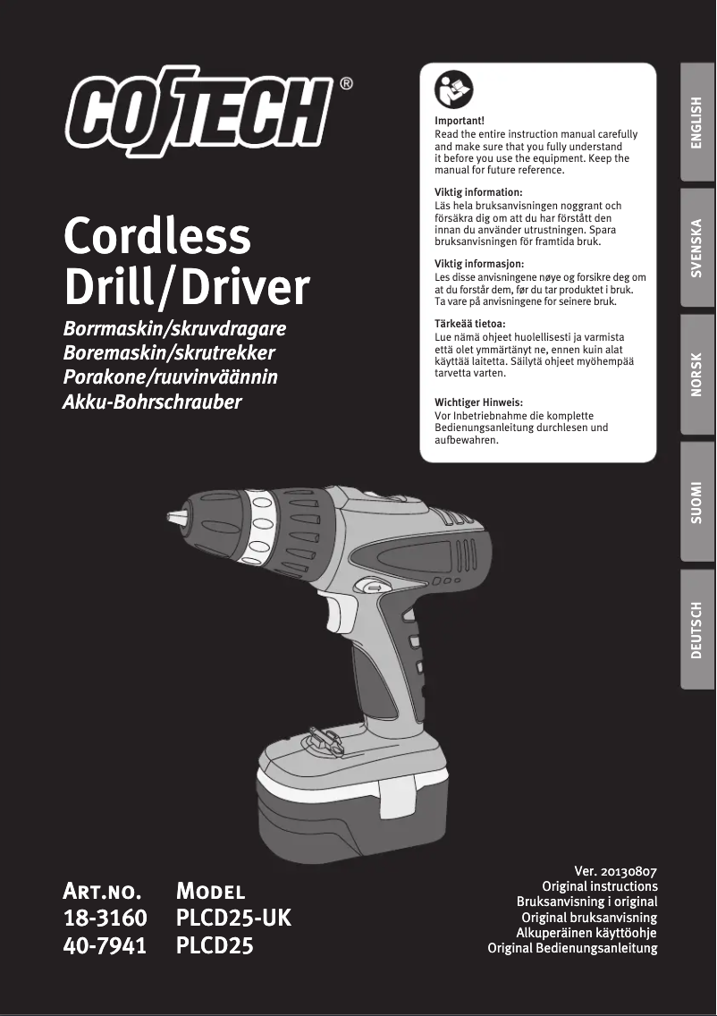 Page 1 de la notice Manuel utilisateur Cotech PLCD25