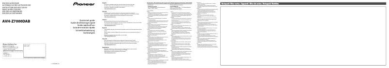 Imagen de la primera página del manual del dispositivo AVH-Z7000DAB