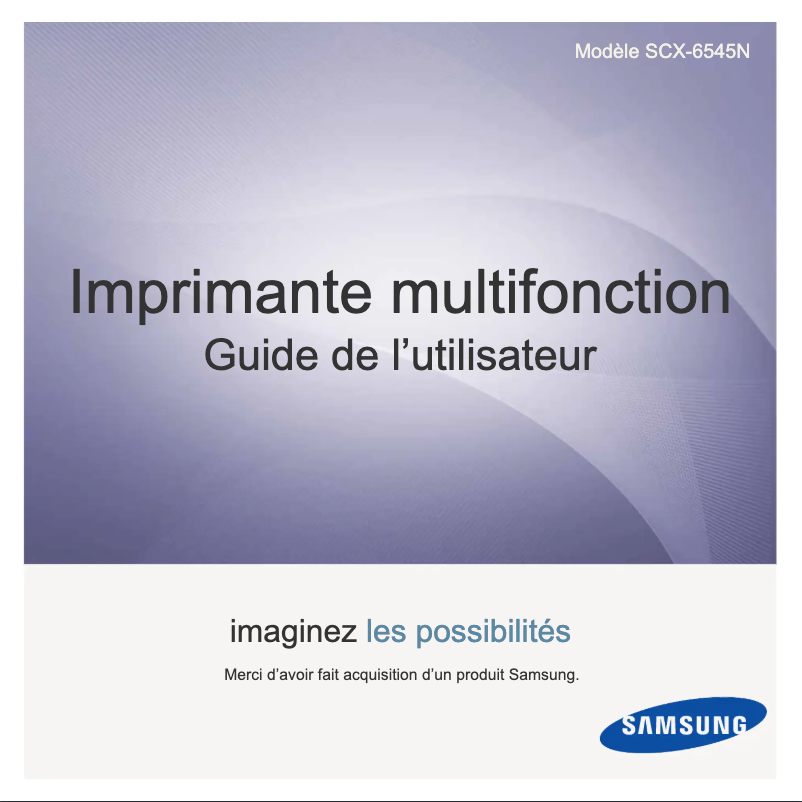 Page 1 de la notice Manuel utilisateur Samsung SCX-6545N