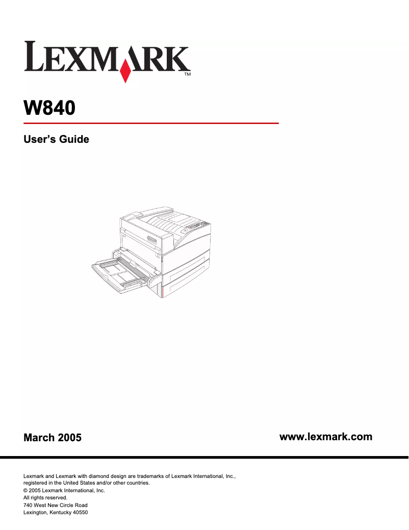 Image de la première page du manuel de l'appareil W840DN