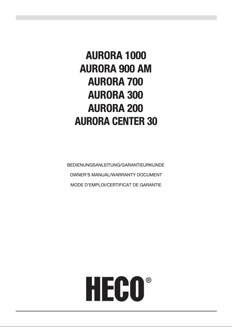 First page image of the manual for Aurora 700 Colors