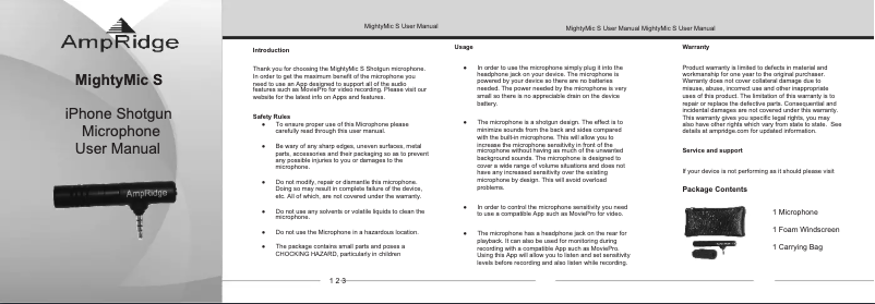 Página 1 del manual Manual de usuario AmpRidge MightyMic S