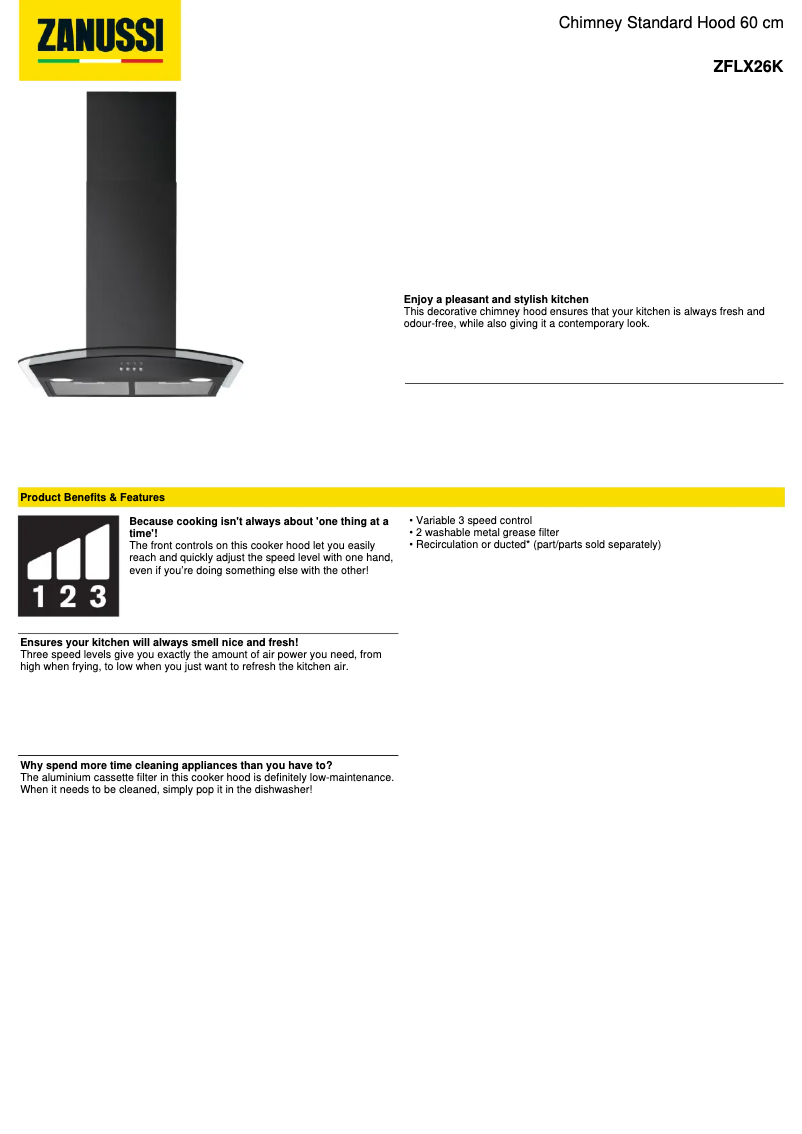 Image de la première page du manuel de l'appareil ZFLX26K