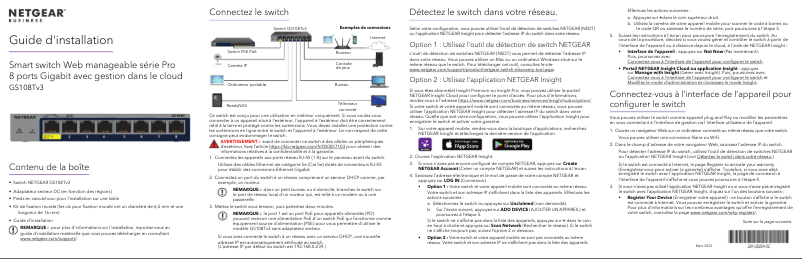 Page n°1 - Guide d'installation Netgear GS108Tv3