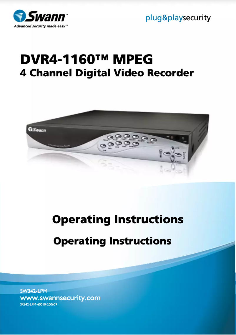 Page n°1 - Manuel utilisateur Swann SW342-LPP