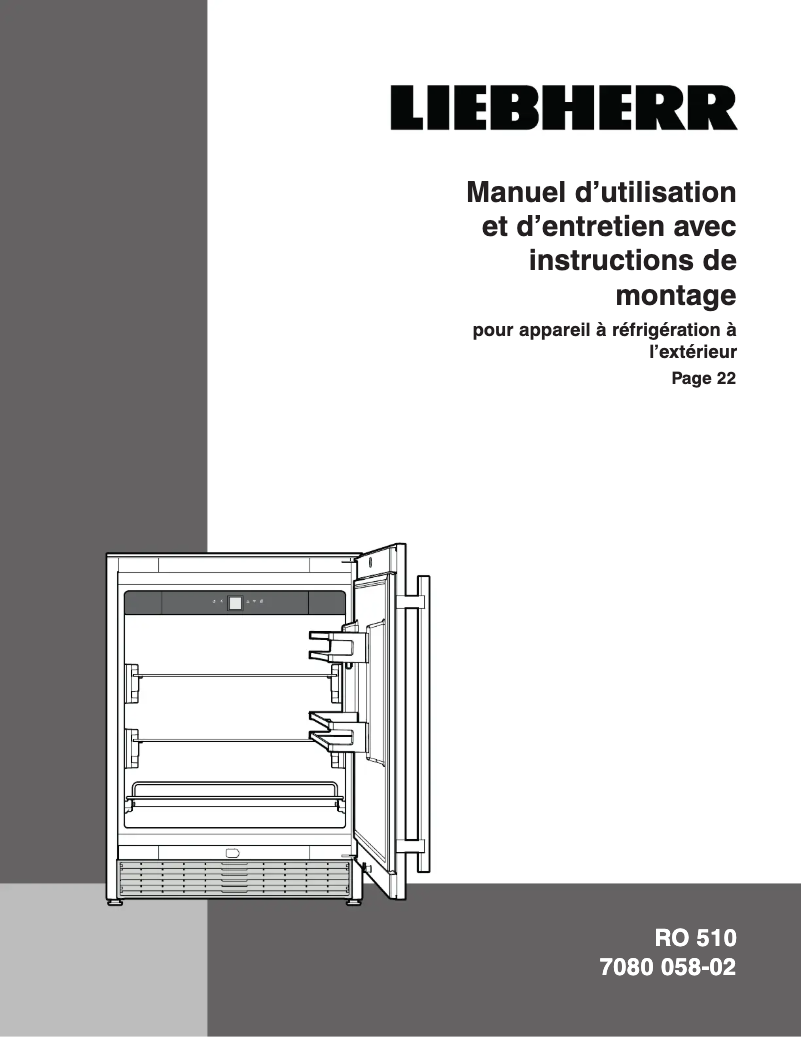 Page 1 de la notice Manuel utilisateur Liebherr OKes 1760
