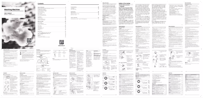 Page 1 de la notice Manuel utilisateur Samsung WW66R22EK0X