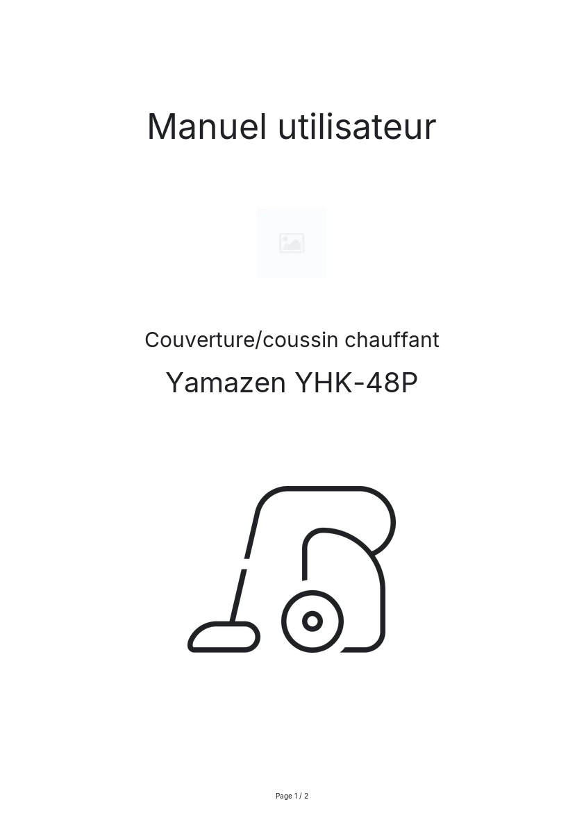 Page n°1 - Manuel utilisateur Yamazen YHK-48P