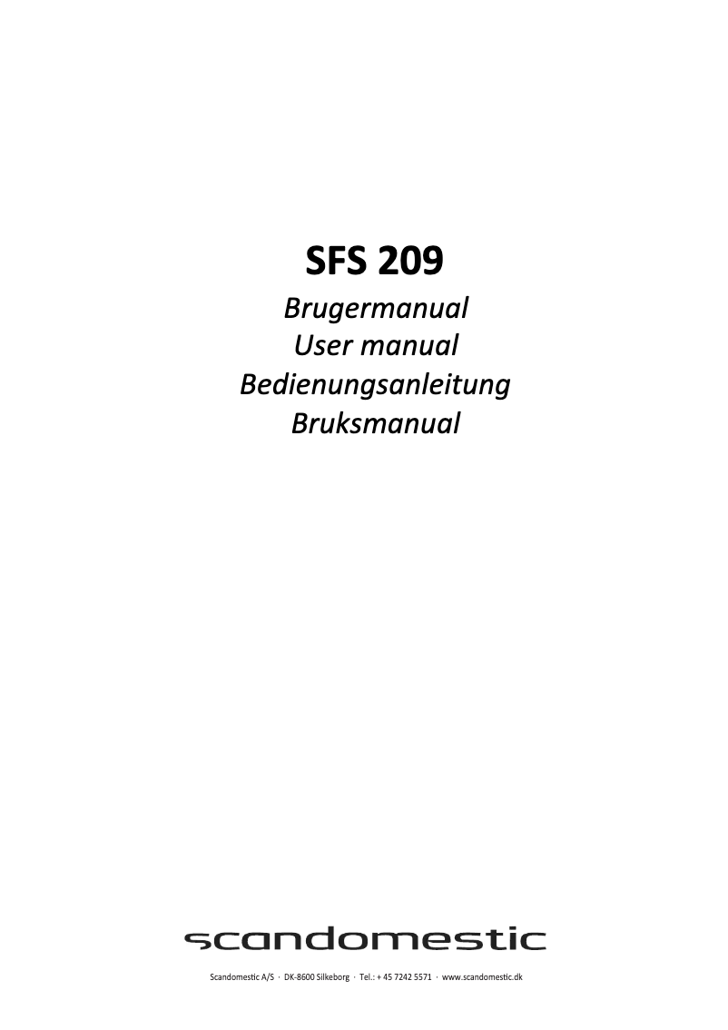Image de la première page du manuel de l'appareil SFS 209