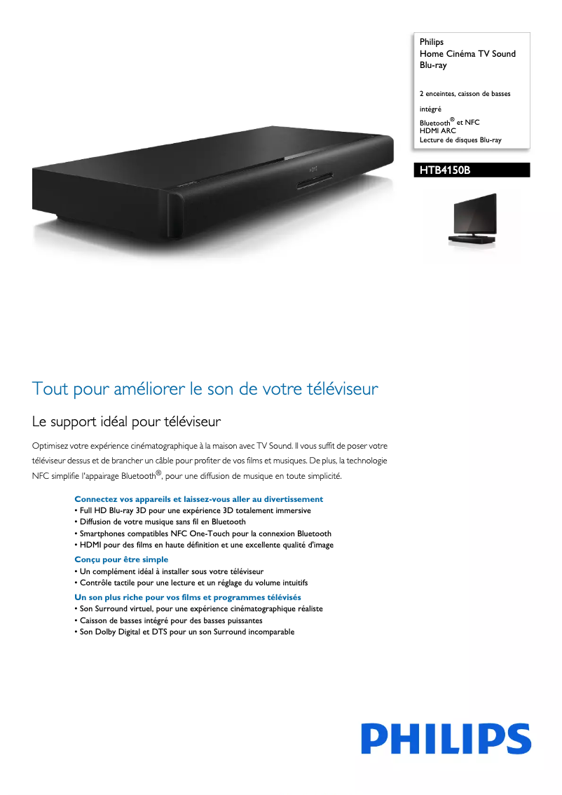 Image de la première page du manuel de l'appareil HTB4150B