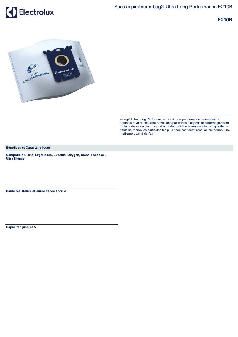 Image de la première page du manuel de l'appareil E210B