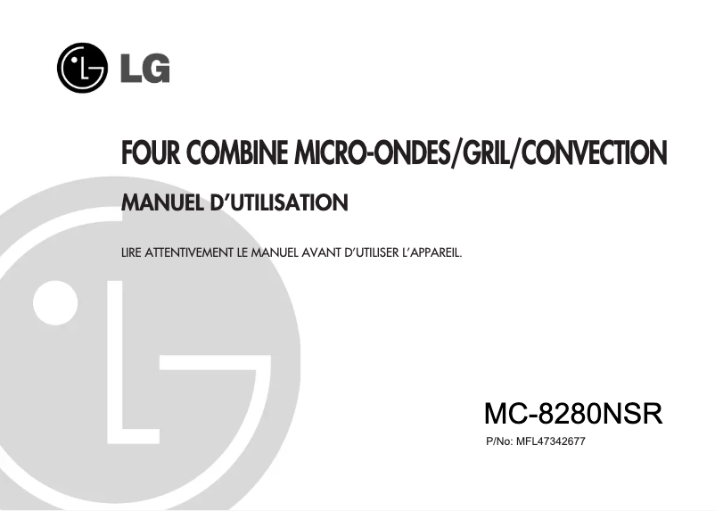 Page n°1 - Manuel utilisateur LG MC-8280NSR
