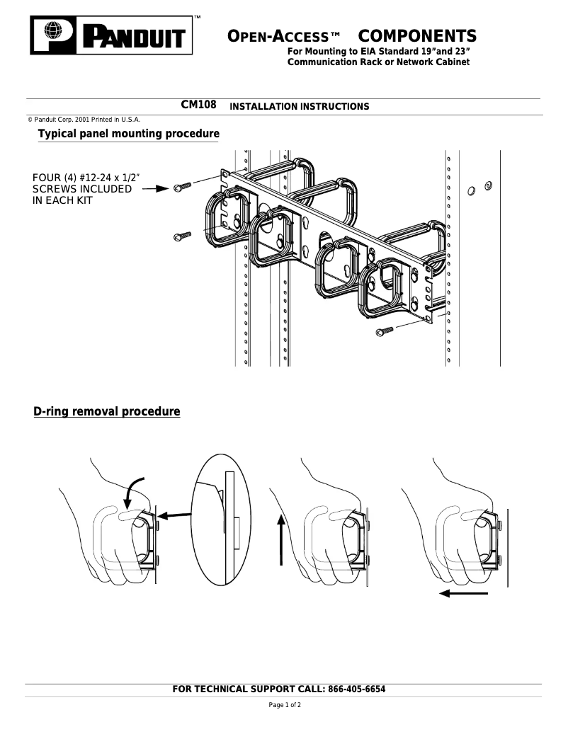 Page 1 de la notice Manuel utilisateur Panduit CMPH1W