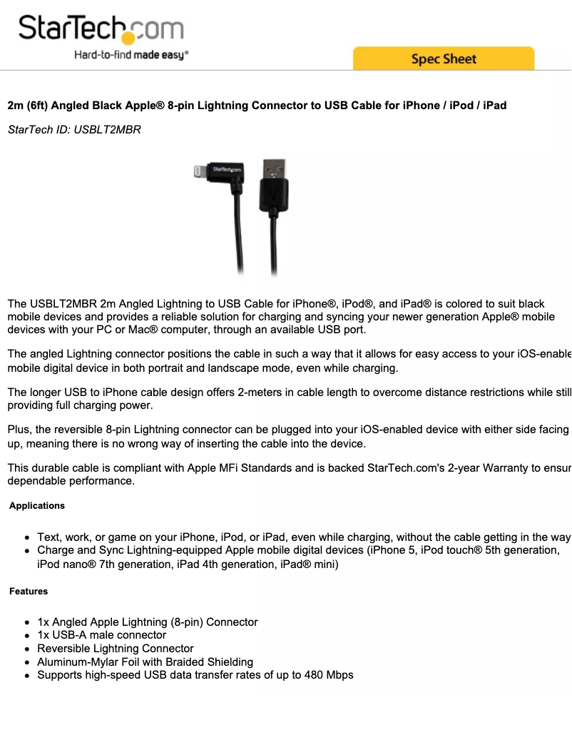 Page 1 de la notice Manuel utilisateur StarTech.com USBLT2MBR