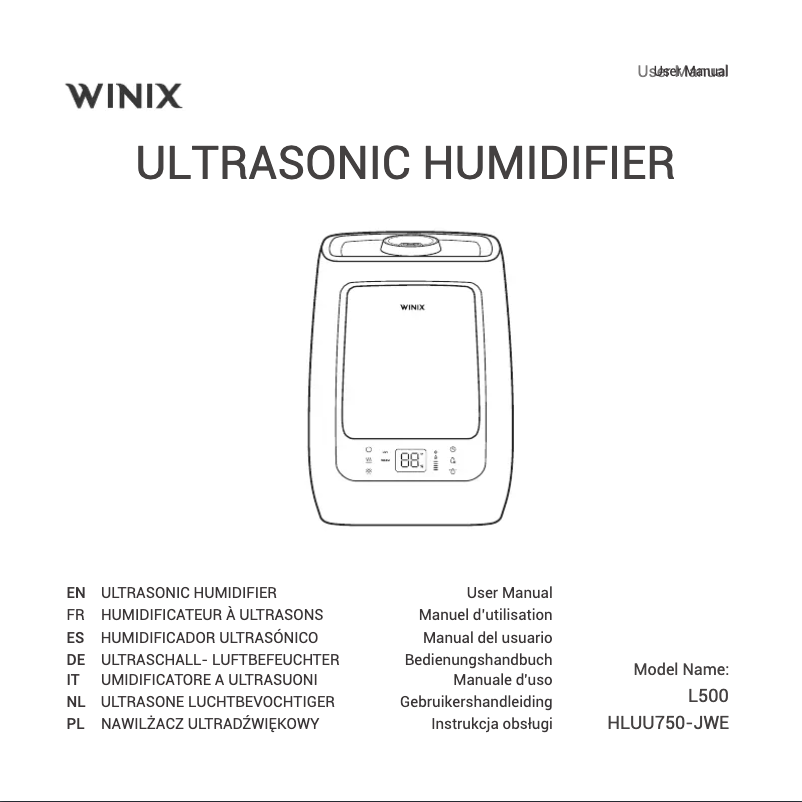Page n°1 - Manuel utilisateur Winix L500