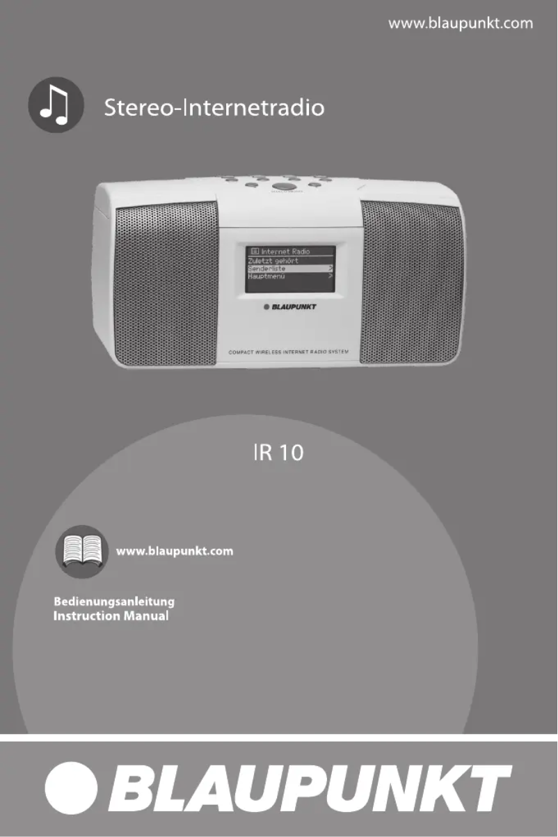 Page 1 de la notice Manuel utilisateur Blaupunkt iR 10