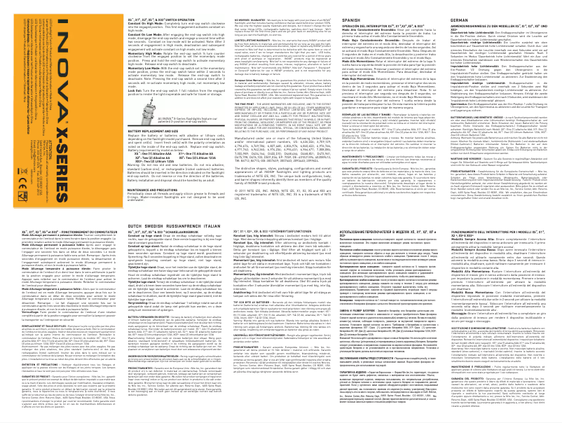 Image de la première page du manuel de l'appareil Inova X5