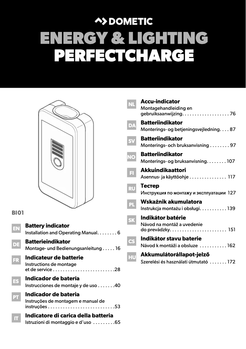 Página 1 del manual Manual de usuario Dometic PerfectCharge BI 01
