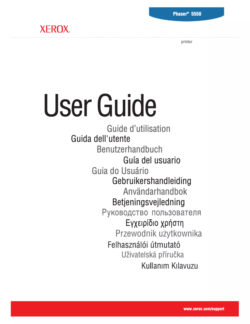 Image de la première page du manuel de l'appareil Phaser 5550