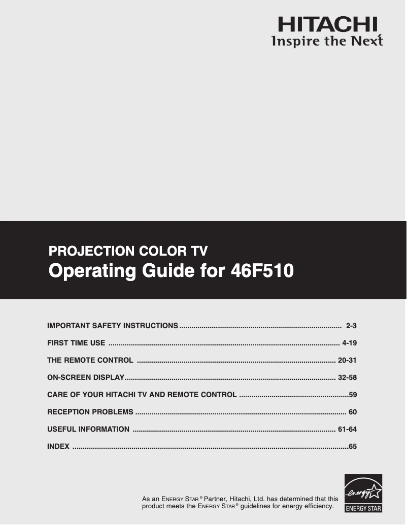Image de la première page du manuel de l'appareil 46F510