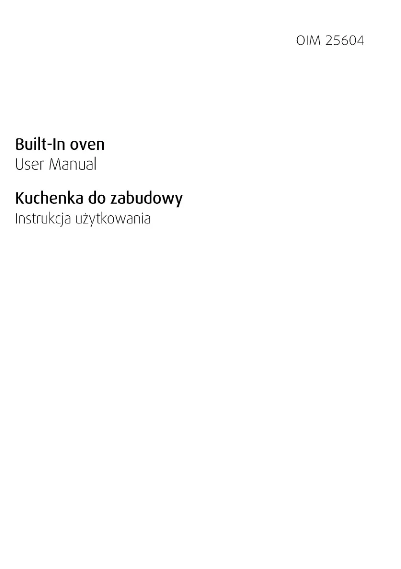 Image de la première page du manuel de l'appareil OIM 25604 X