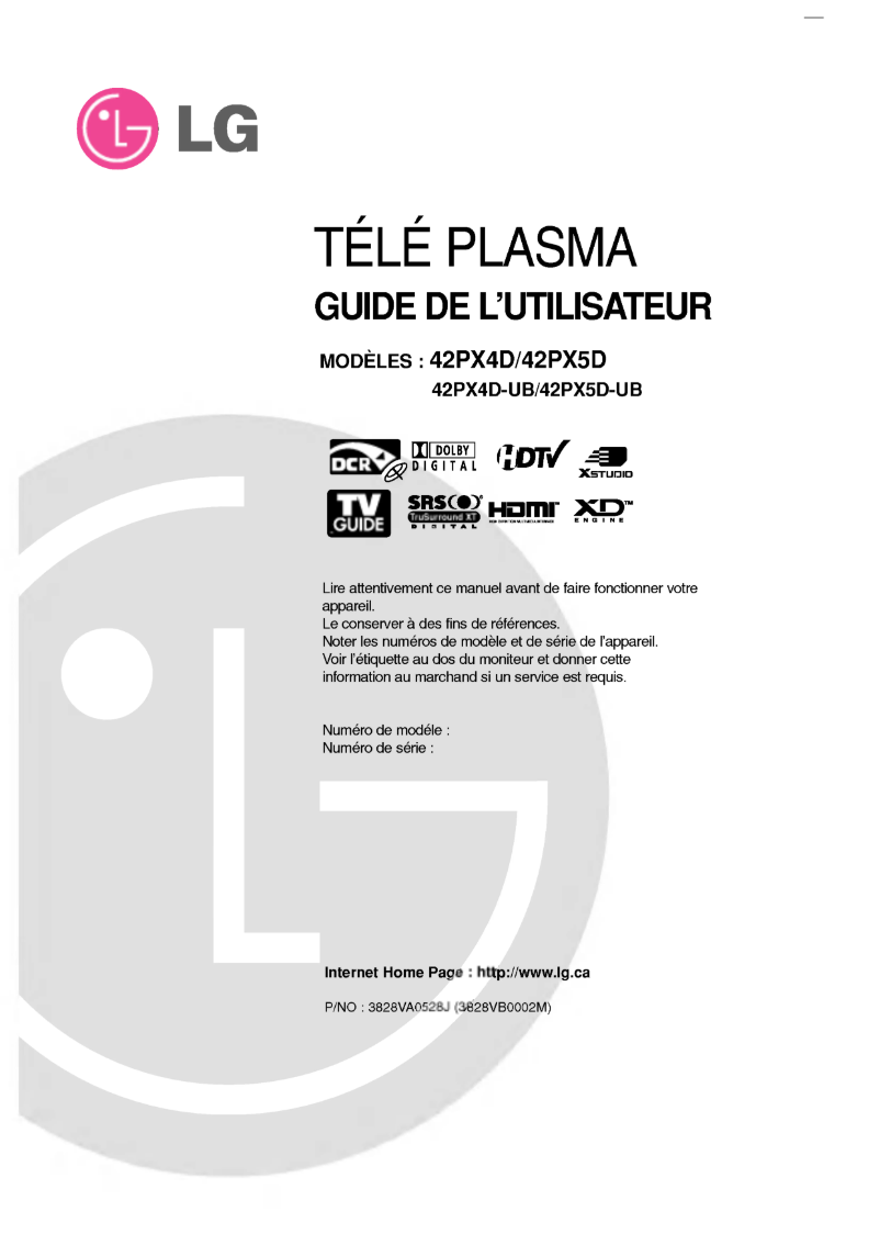 Página 1 del manual Manual de usuario LG 42PX5D