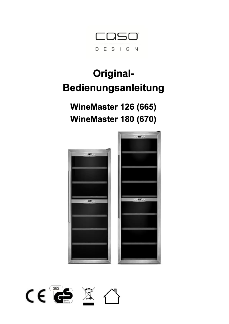 Page 1 de la notice Manuel utilisateur Caso Winecomfort 180