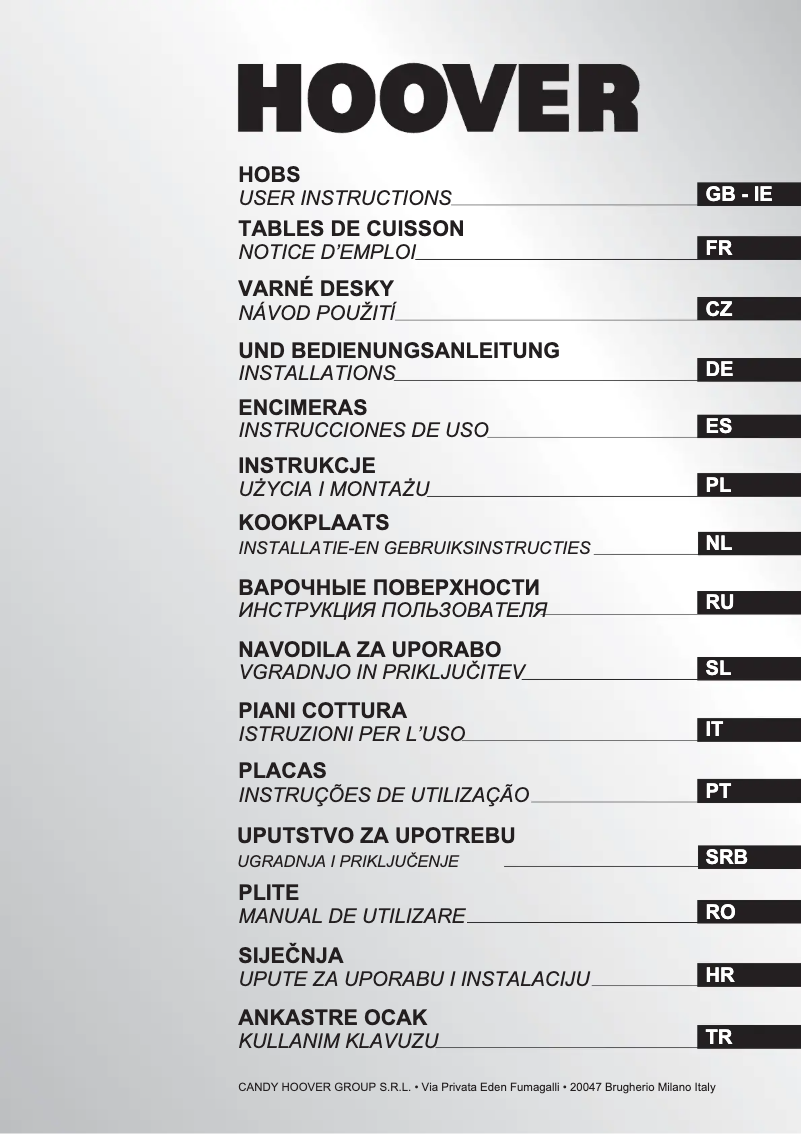 Page n°1 - Manuel utilisateur Hoover HGV 95 SQCB